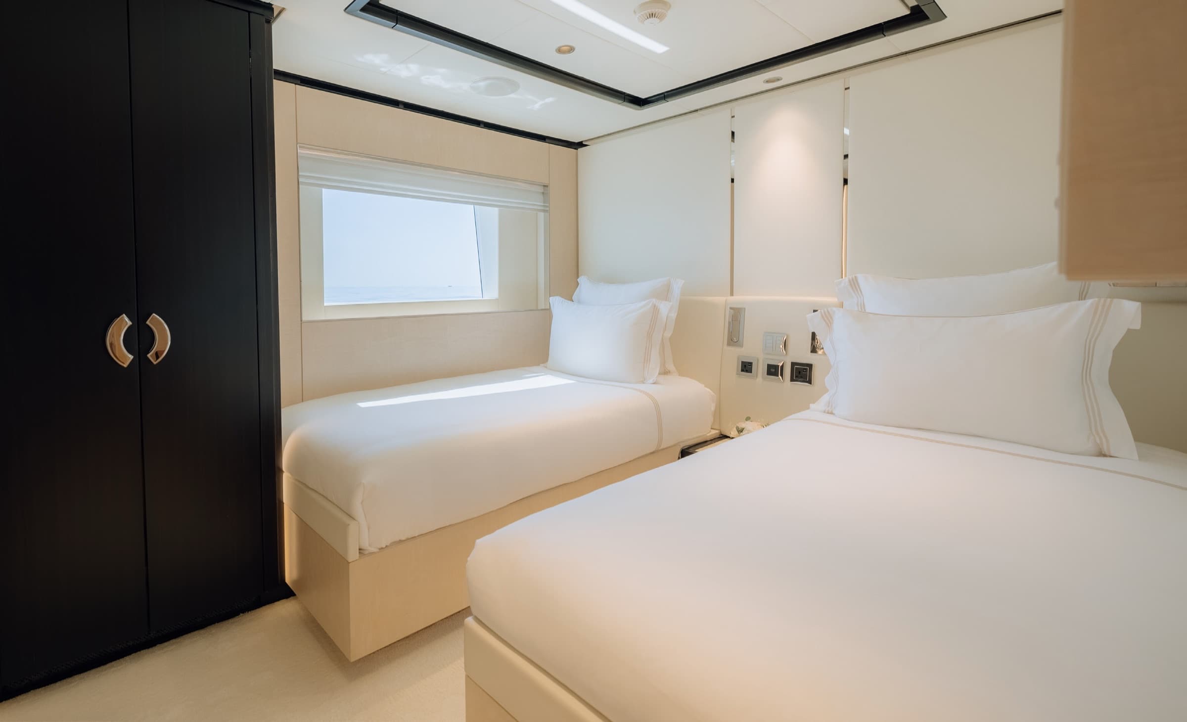 Une cabine twin du Majesty 120, deux couchages